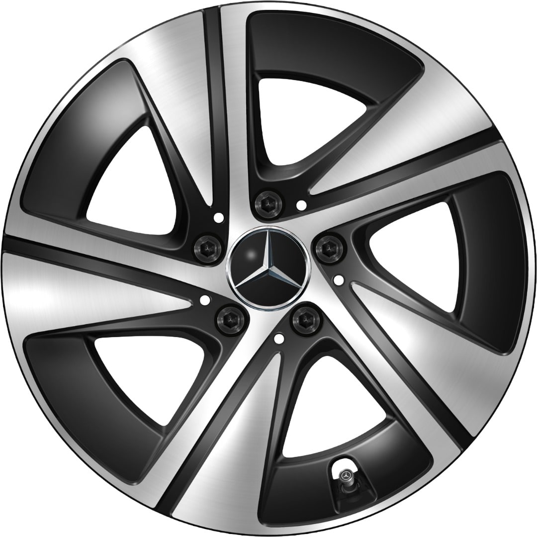 Колесный диск 7J×17 ET51 для Mercedes-Benz EQV 447 / V-Class 447, передняя и задняя оси, черный, с алмазной проточкой — фото 1