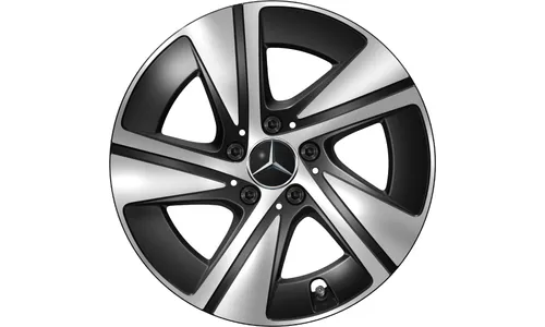 Колесный диск 7J×17 ET51 для Mercedes-Benz EQV 447 / V-Class 447, передняя и задняя оси, черный, с алмазной проточкой — фото 1