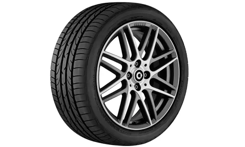 Колесный диск BRABUS Monoblock IX 6J×17 ET39 для smart 453, передняя ось, серый, с алмазной проточкой — фото 1