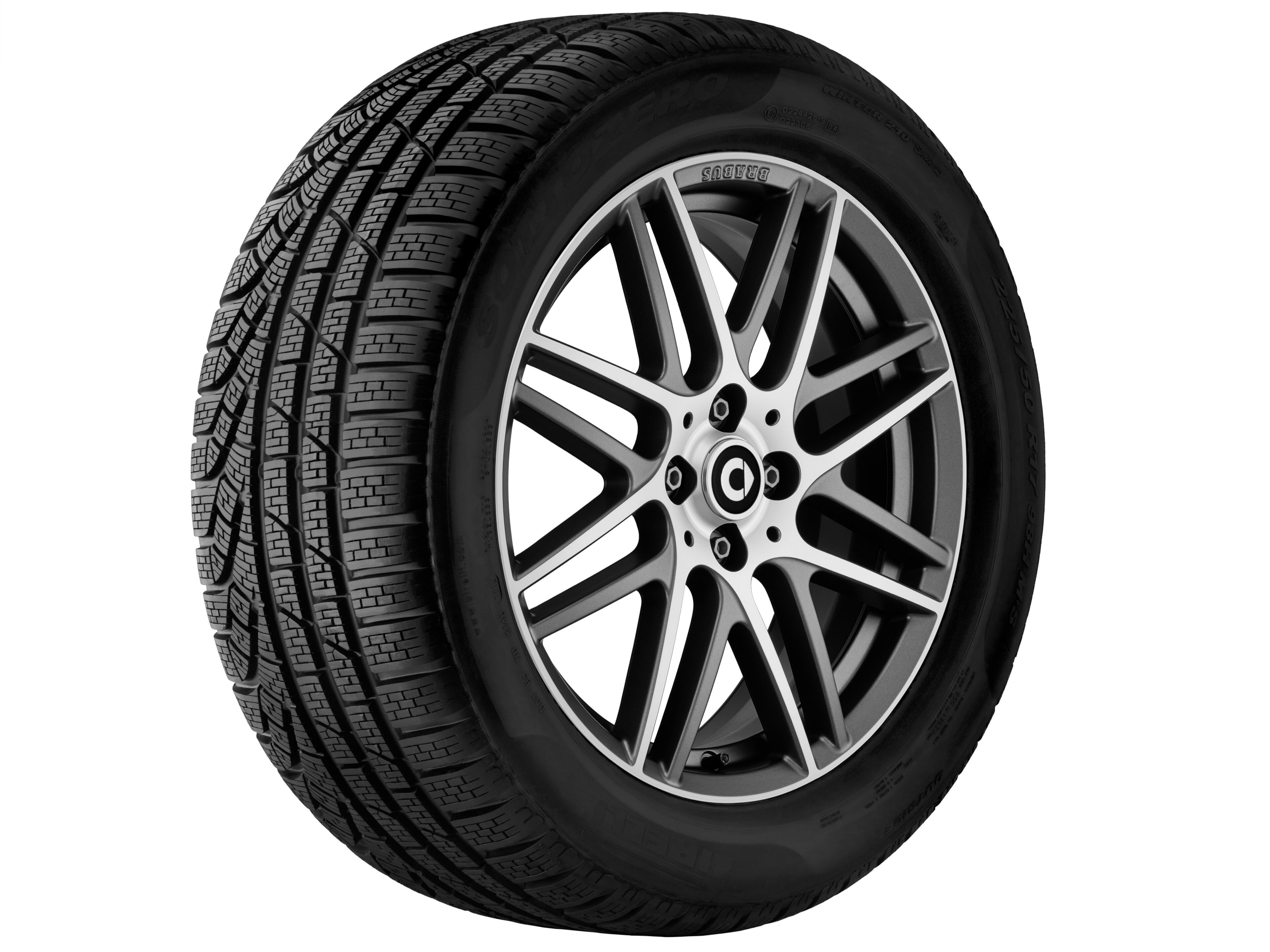 Колесный диск BRABUS Monoblock IX 6J×17 ET39 для smart 453, передняя ось, серый, с алмазной проточкой — фото 4