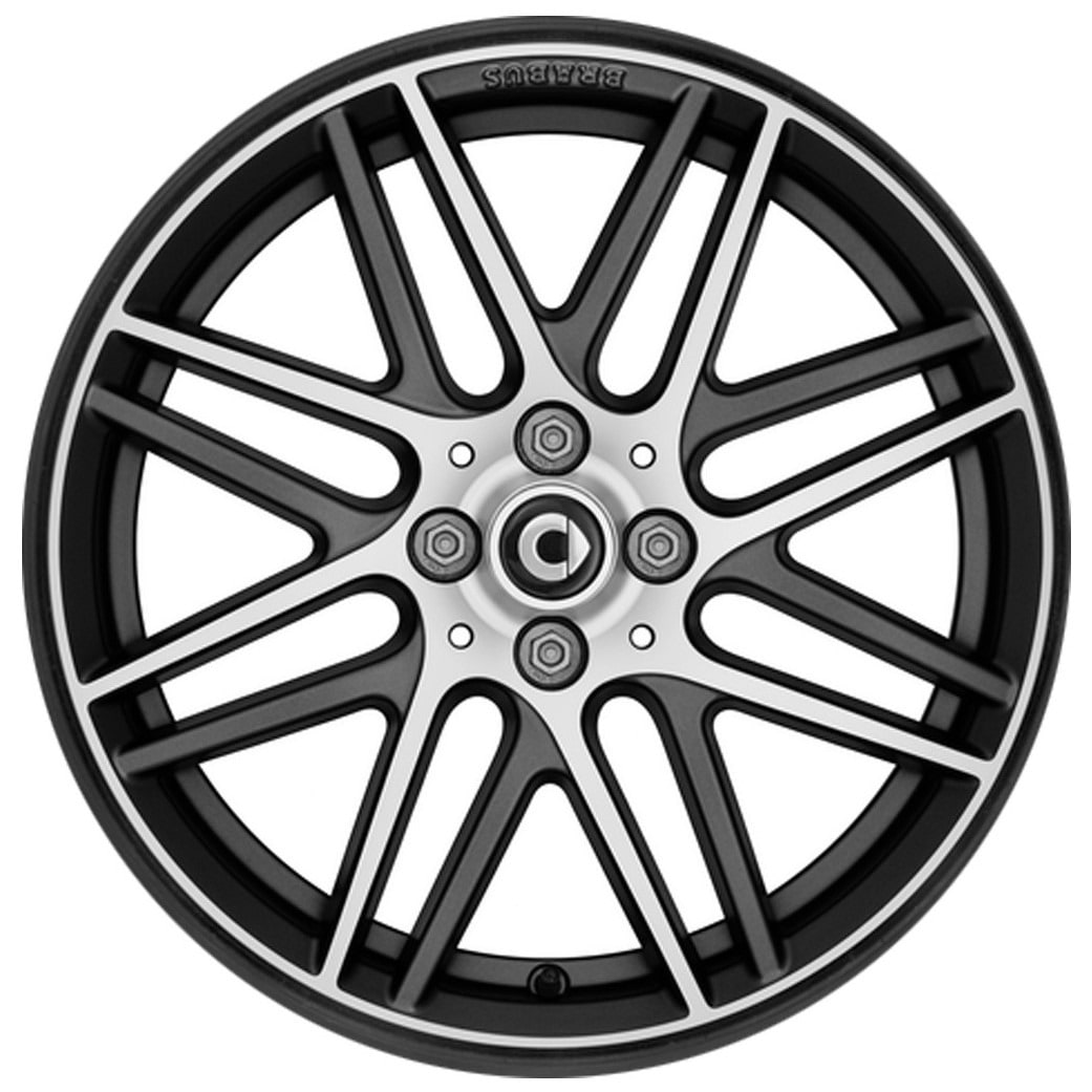 Колесный диск BRABUS Monoblock IX 7J×17 ET43 для smart 453, задняя ось, серый, с алмазной проточкой — фото 1
