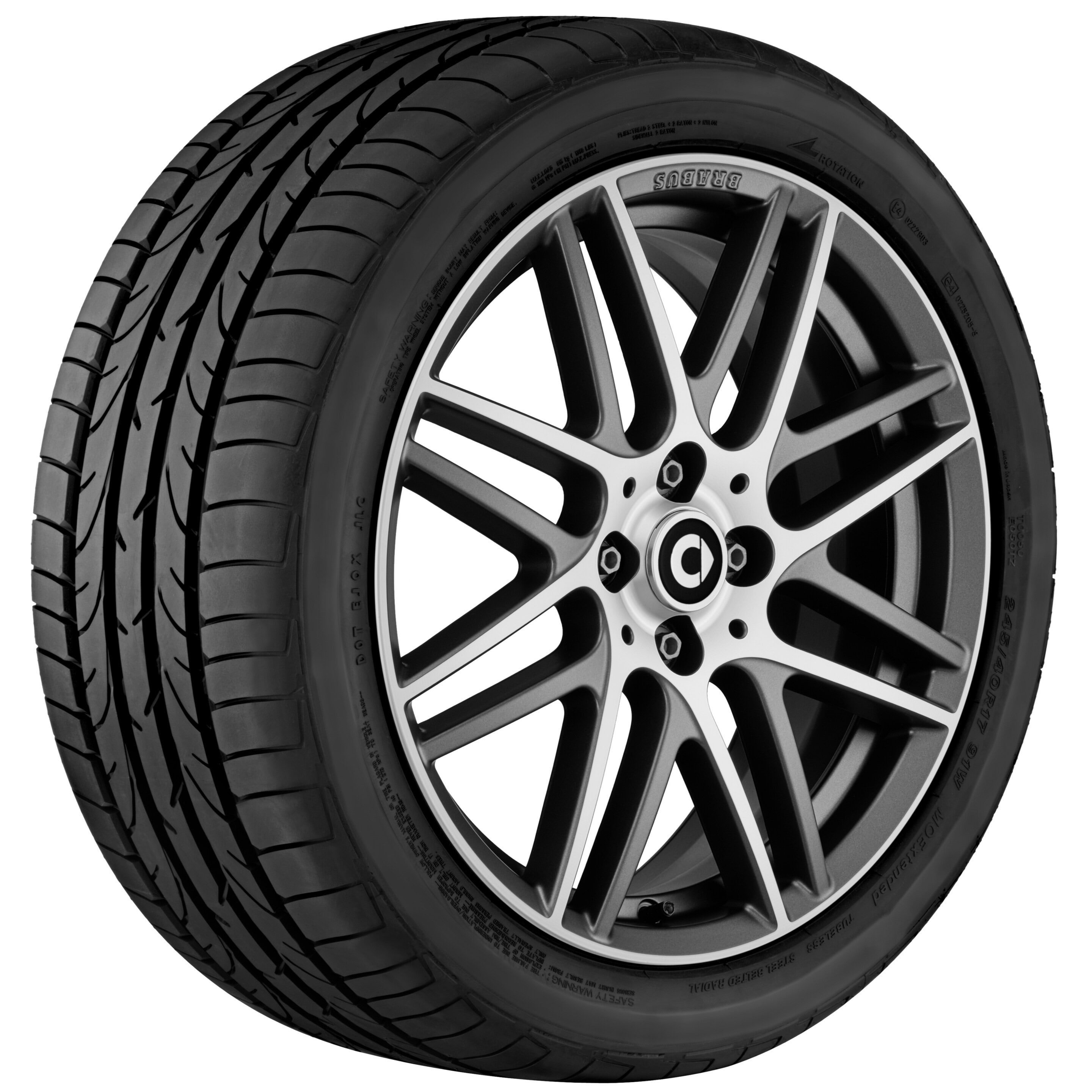 Колесный диск BRABUS Monoblock IX 7J×17 ET43 для smart 453, задняя ось, серый, с алмазной проточкой — фото 2