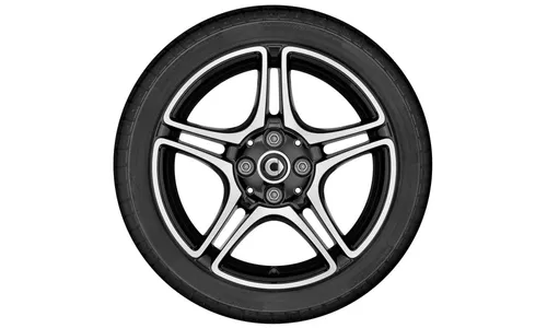 Колесный диск 6,5J×16 ET40 для smart 453, задняя ось, черный, с алмазной проточкой, 5 двойных спиц — фото 3