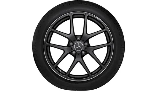 Колесный диск AMG 10J×21 ET45 для Mercedes-Benz G-Class 463, передняя и задняя оси, черный, матовый, кромка обода с алмазной проточкой, 5 двойных спиц — фото 1