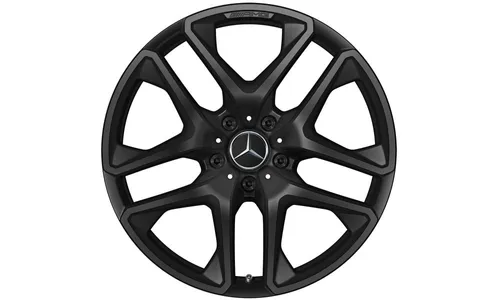 Колесный диск AMG 10J×21 ET33 для Mercedes-Benz G-Class 463, передняя и задняя оси, черный, матовый, 5 двойных спиц — фото 1