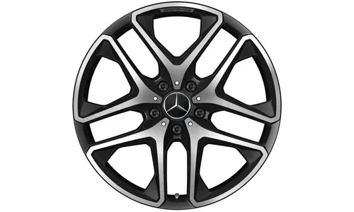 Колесный диск AMG 10J×21 ET33 для Mercedes-Benz G-Class 463, передняя и задняя оси, черный, с алмазной проточкой, 5 двойных спиц — фото 1
