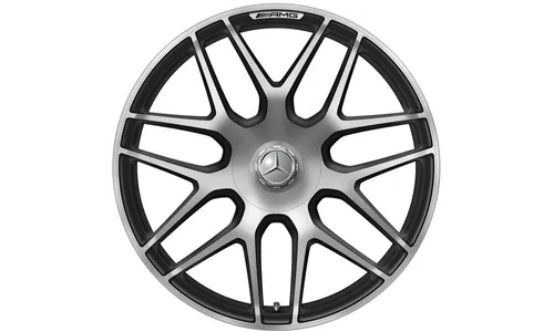 Колесный диск AMG 10J×22 ET36 для Mercedes-Benz G-Class 463, передняя и задняя оси, черный, с алмазной проточкой, перекрестные спицы — фото 1