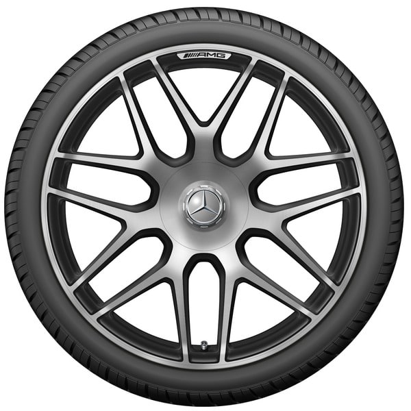 Колесный диск AMG 10J×22 ET36 для Mercedes-Benz G-Class 463, передняя и задняя оси, черный, с алмазной проточкой, перекрестные спицы — фото 3