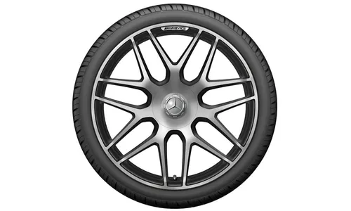 Колесный диск AMG 10J×22 ET36 для Mercedes-Benz G-Class 463, передняя и задняя оси, черный, с алмазной проточкой, перекрестные спицы — фото 3