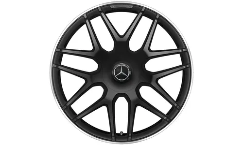 Колесный диск AMG 10J×22 ET36 для Mercedes-Benz G-Class 463, передняя и задняя оси, черный, матовый, кромка обода с алмазной проточкой, перекрестные спицы — фото 1