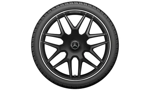 Колесный диск AMG 10J×22 ET36 для Mercedes-Benz G-Class 463, передняя и задняя оси, черный, матовый, кромка обода с алмазной проточкой, перекрестные спицы — фото 2