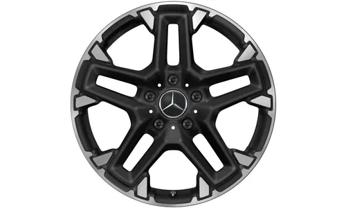 Колесный диск AMG 9,5J×20 ET35 для Mercedes-Benz G-Class 463, передняя и задняя оси, черный, матовый, с алмазной проточкой, перекрестные спицы — фото 1