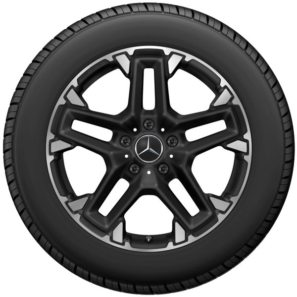 Колесный диск AMG 9,5J×20 ET35 для Mercedes-Benz G-Class 463, передняя и задняя оси, черный, матовый, с алмазной проточкой, перекрестные спицы — фото 3