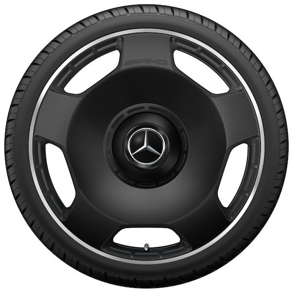 Колесный диск AMG 10J×22 ET36 для Mercedes-Benz G-Class 463, передняя и задняя оси, черный, матовый, кромка обода с алмазной проточкой, 5 декоративных отверстий — фото 3