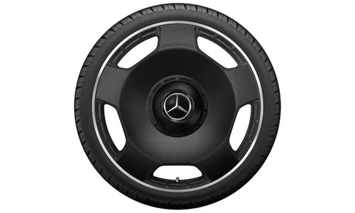 Колесный диск AMG 10J×22 ET36 для Mercedes-Benz G-Class 463, передняя и задняя оси, черный, матовый, кромка обода с алмазной проточкой, 5 декоративных отверстий — фото 3