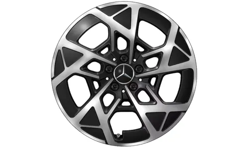 Колесный диск 8J×19 ET38,1 для Mercedes-Benz C-Class 520, передняя ось, черный / серебристый, 5 спиц — фото 1