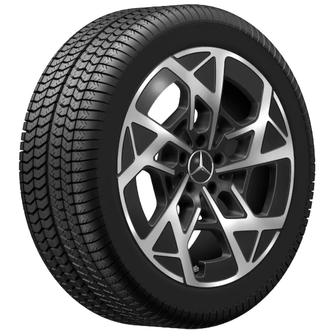 Колесный диск 8J×19 ET38,1 для Mercedes-Benz C-Class 520, передняя ось, черный / серебристый, 5 спиц — фото 2