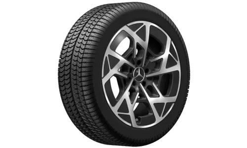 Колесный диск 8J×19 ET38,1 для Mercedes-Benz C-Class 520, передняя ось, черный / серебристый, 5 спиц — фото 2