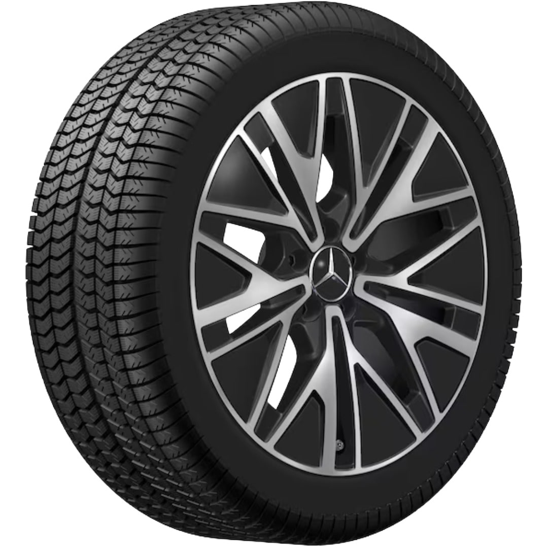 Колесный диск 9J×19 ET56,8 для Mercedes-Benz C-Class 520, задняя ось, черный / серебристый, многоспицевый — фото 2