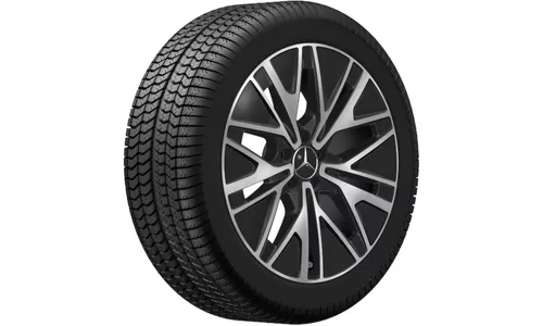 Колесный диск 9J×19 ET56,8 для Mercedes-Benz C-Class 520, задняя ось, черный / серебристый, многоспицевый — фото 2