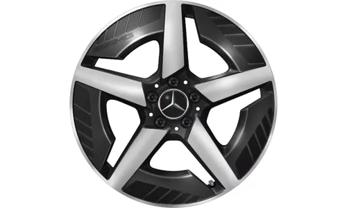 Колесный диск AMG 8J×19 ET38,1 для Mercedes-Benz C-Class 520, передняя ось, черный / серебристый, 5 спиц — фото 1