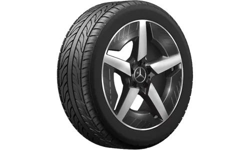 Колесный диск AMG 8J×19 ET38,1 для Mercedes-Benz C-Class 520, передняя ось, черный / серебристый, 5 спиц — фото 2