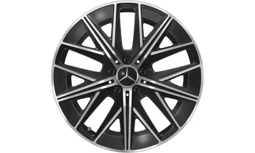 Колесный диск AMG 8J×19 ET38,1 для Mercedes-Benz C-Class 520, передняя ось, черный / серебристый, 5 двойных спиц — фото 1