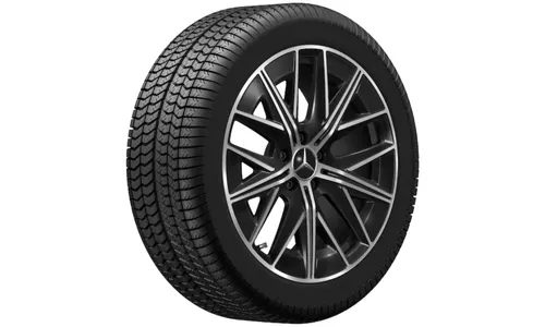 Колесный диск AMG 8J×19 ET38,1 для Mercedes-Benz C-Class 520, передняя ось, черный / серебристый, 5 двойных спиц — фото 2