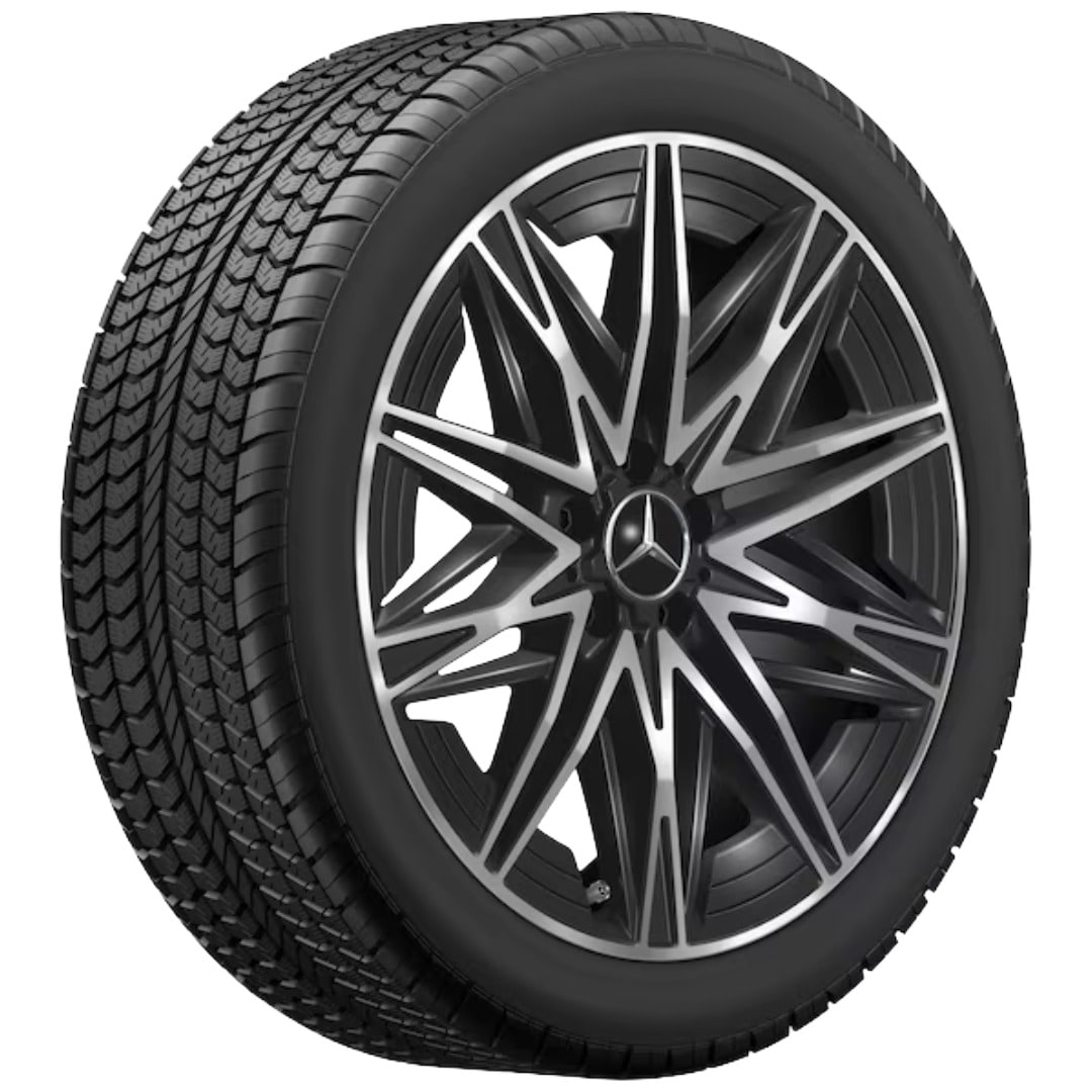Колесный диск AMG 8J×20 ET30,6 для Mercedes-Benz C-Class 520, передняя ось, черный / серебристый, многоспицевый — фото 2