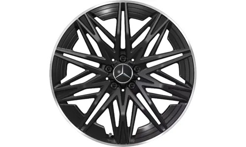 Колесный диск AMG 8J×20 ET30,6 для Mercedes-Benz C-Class 520, передняя ось, черный, кромка обода с алмазной проточкой, многоспицевый — фото 1