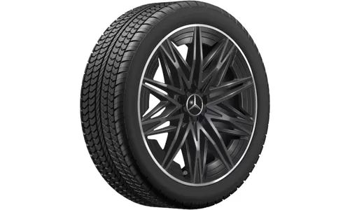 Колесный диск AMG 8J×20 ET30,6 для Mercedes-Benz C-Class 520, передняя ось, черный, кромка обода с алмазной проточкой, многоспицевый — фото 2