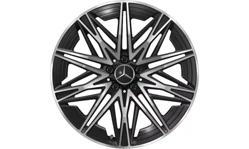 Колесный диск AMG 9J×20 ET58,6 для Mercedes-Benz C-Class 520, задняя ось, черный, с алмазной проточкой, многоспицевый — фото 1