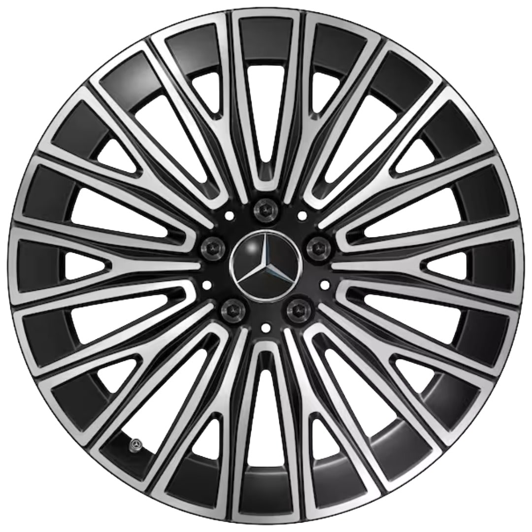 Колесный диск 9J×19 ET58,6 для Mercedes-Benz C-Class 520, задняя ось, черный, с алмазной проточкой, Y-образные спицы — фото 1
