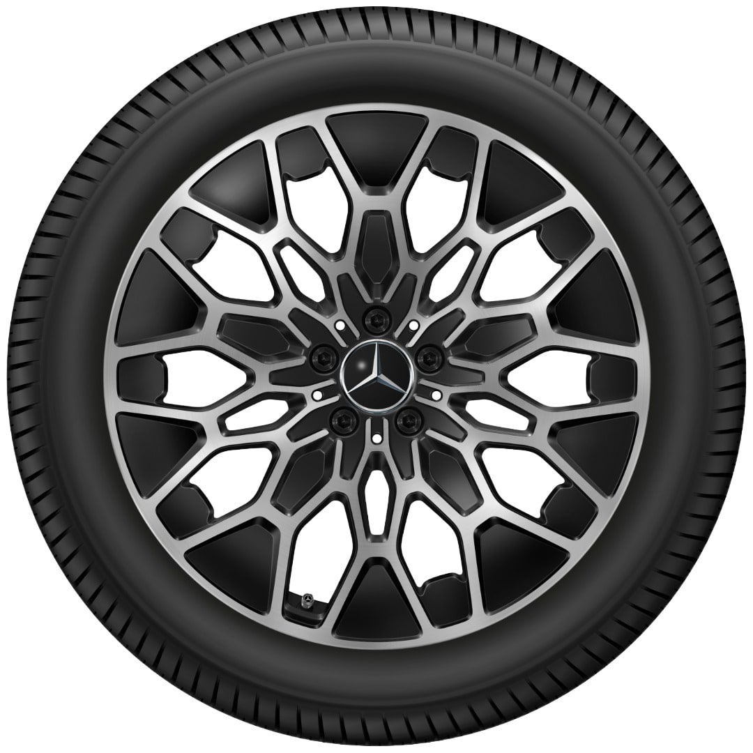 Колесный диск 8J×20 ET32,7 для Mercedes-Benz GLC 540, передняя ось, черный, с алмазной проточкой, Y-образные спицы — фото 2