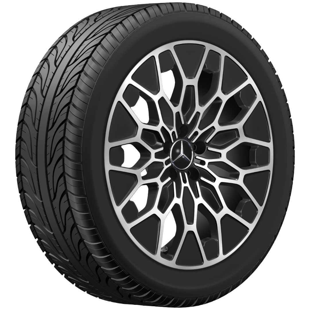 Колесный диск 8J×20 ET32,7 для Mercedes-Benz GLC 540, передняя ось, черный, с алмазной проточкой, Y-образные спицы — фото 3