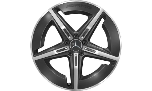Колесный диск AMG 8J×20 ET32,7 для Mercedes-Benz GLC 540, передняя ось, черный, с алмазной проточкой, 5 спиц — фото 1
