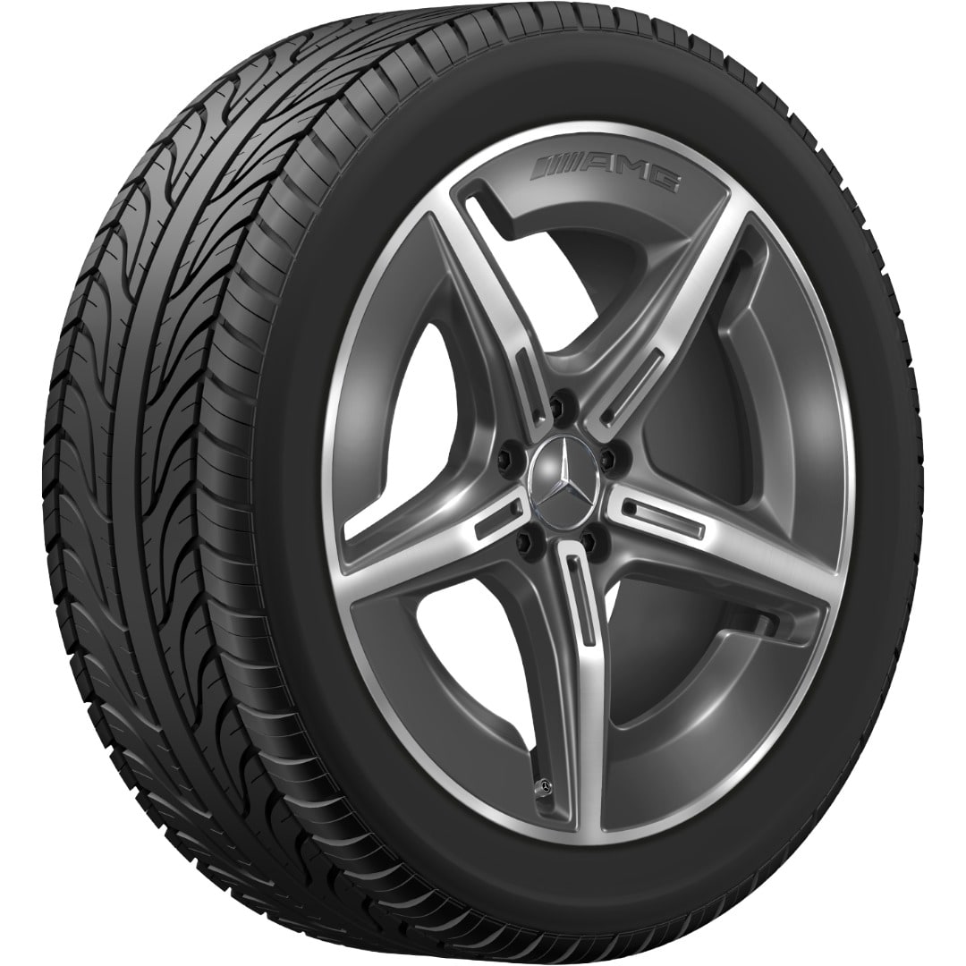 Колесный диск AMG 8J×20 ET32,7 для Mercedes-Benz GLC 540, передняя ось, серый Tantal, с алмазной проточкой, 5 спиц — фото 3