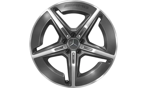 Колесный диск AMG 9,5J×20 ET58,2 для Mercedes-Benz GLC 540, задняя ось, серый Tantal, с алмазной проточкой, 5 спиц — фото 1