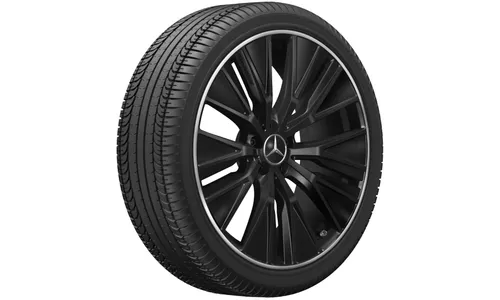 Колесный диск AMG 8J×21 ET25,2 для Mercedes-Benz GLC 540, передняя ось, черный, кромка обода с алмазной проточкой, Y-образные спицы — фото 3