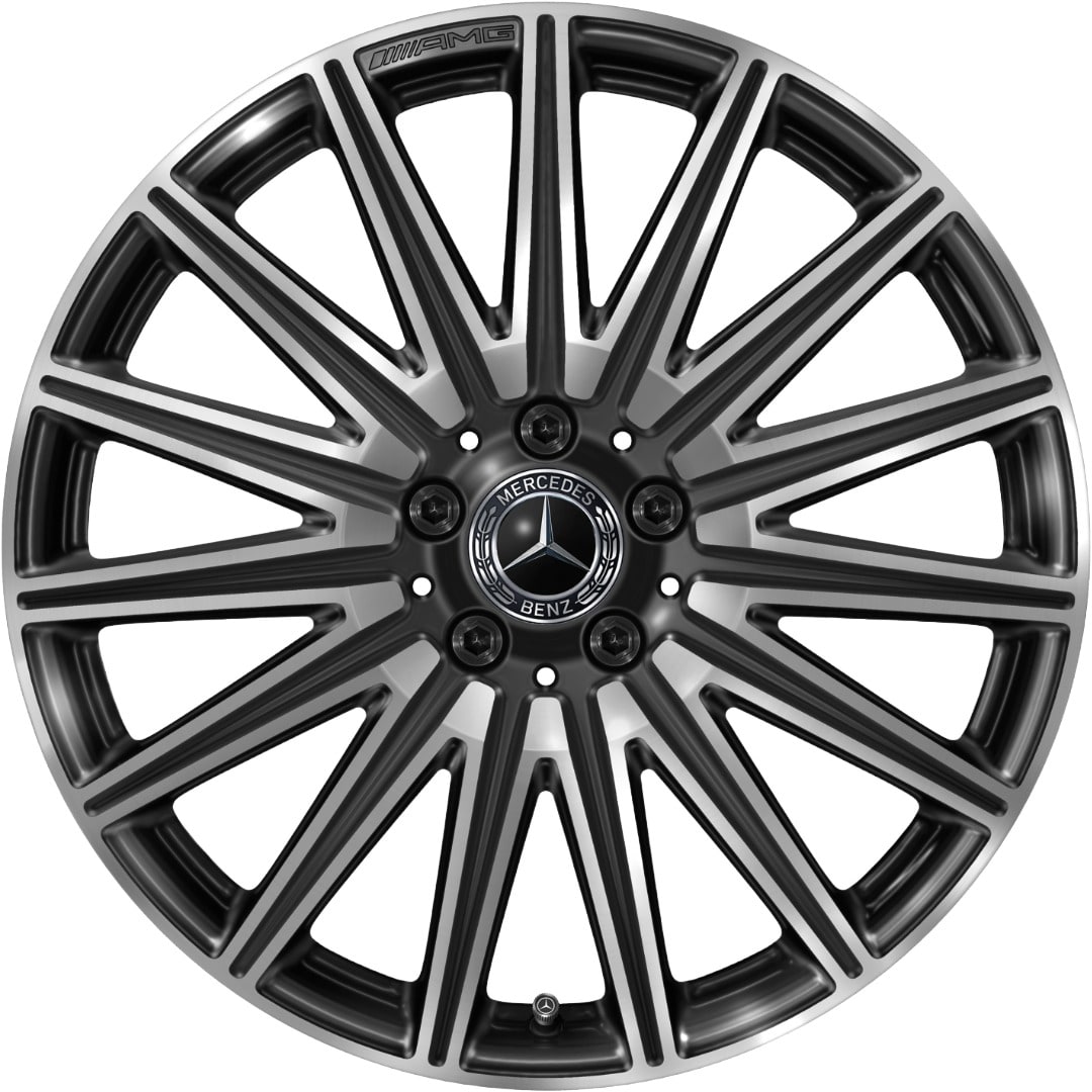 Колесный диск AMG 8J×21 ET25,2 для Mercedes-Benz GLC 540, передняя ось, черный, с алмазной проточкой, многоспицевый — фото 1