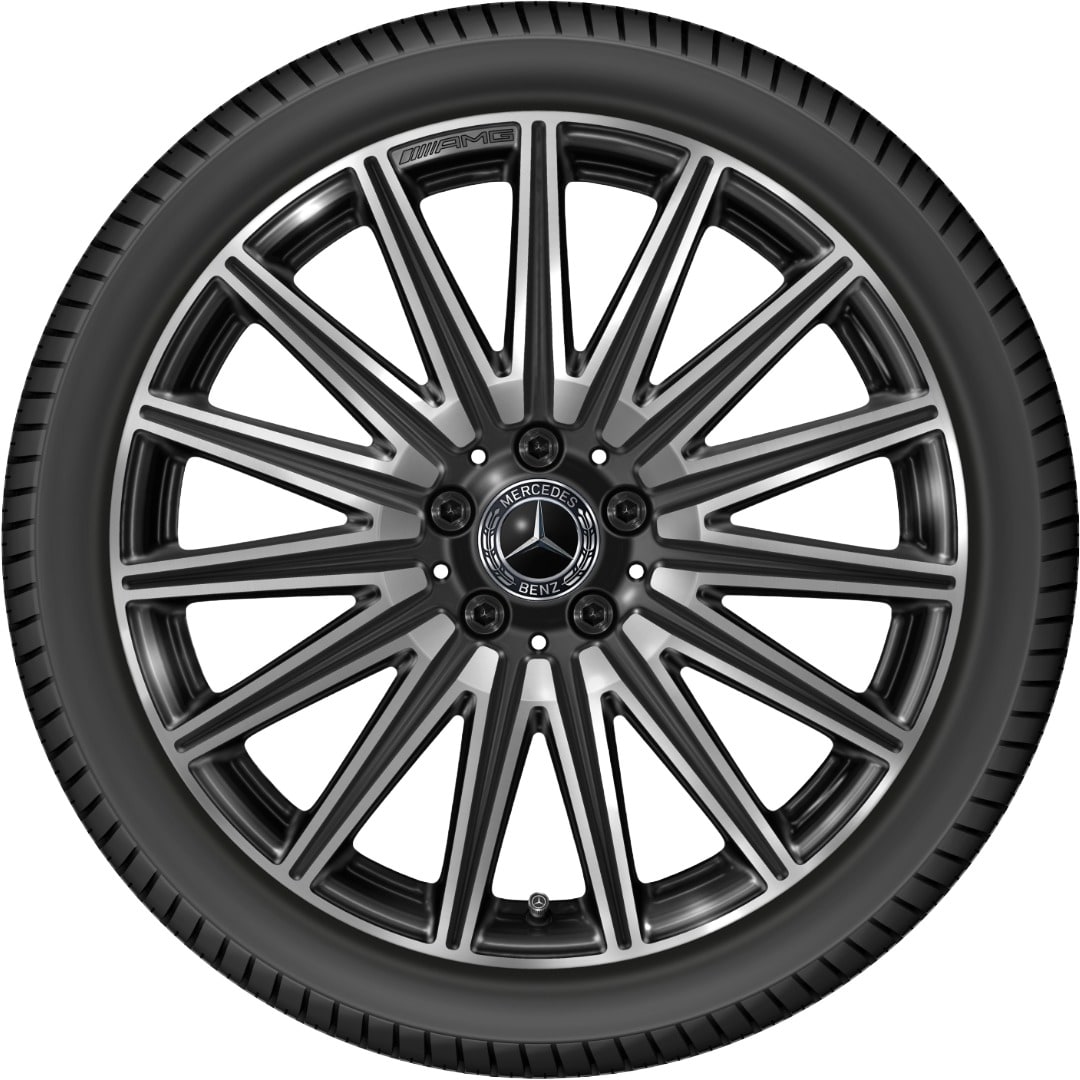 Колесный диск AMG 8J×21 ET25,2 для Mercedes-Benz GLC 540, передняя ось, черный, с алмазной проточкой, многоспицевый — фото 2