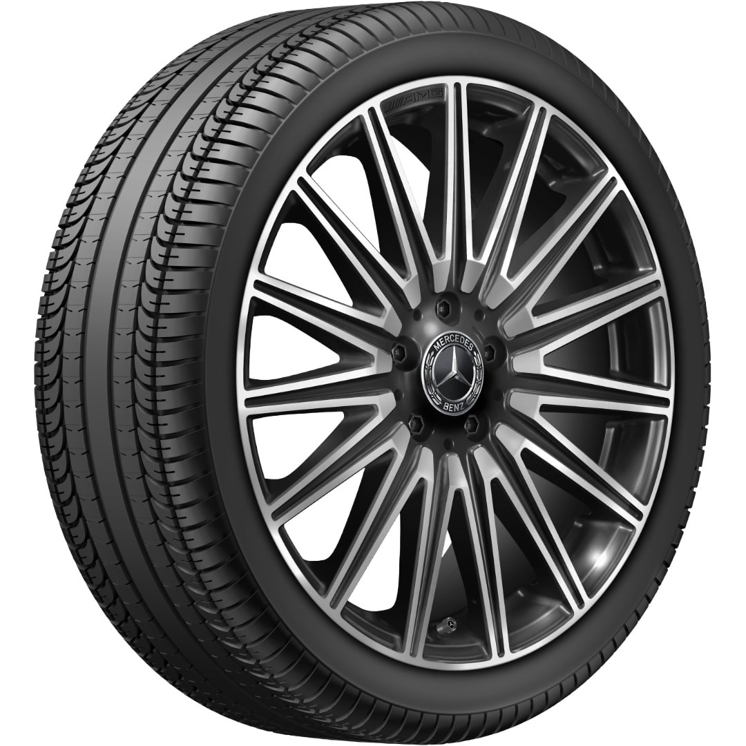 Колесный диск AMG 8J×21 ET25,2 для Mercedes-Benz GLC 540, передняя ось, черный, с алмазной проточкой, многоспицевый — фото 3