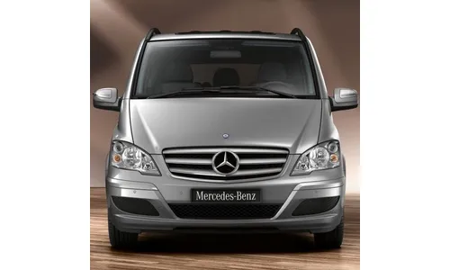 Решетка радиатора, серебристая с хромом, Mercedes-Benz Viano W639, рестайлинг — фото 1