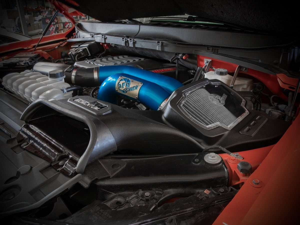 Система холодного впуска Momentum XP, с фильтром Pro DRY S, синяя для Ford F-150 Raptor 2021–2026 V6-3.5L (tt), AFE Power — фото 3