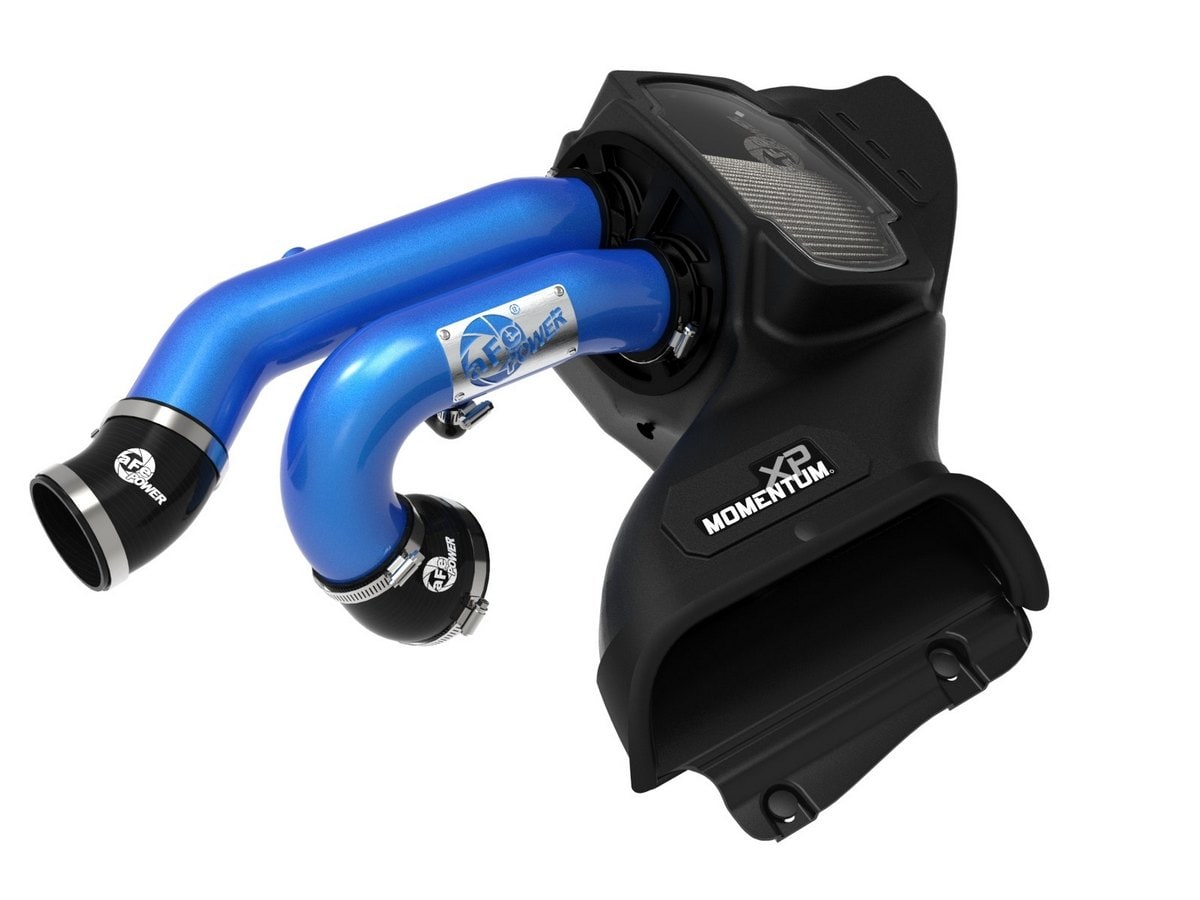 Система холодного впуска Momentum XP, с фильтром Pro DRY S, синяя для Ford F-150 Raptor 2021–2026 V6-3.5L (tt), AFE Power — фото 4