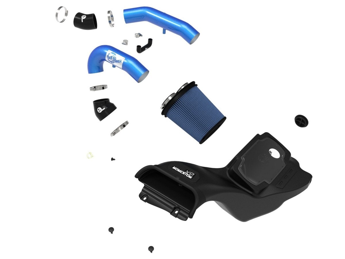 Система холодного впуска Momentum XP, с фильтром Pro 5R, синяя для Ford F-150 Raptor 2021–2026 V6-3.5L (tt), AFE Power — фото 2