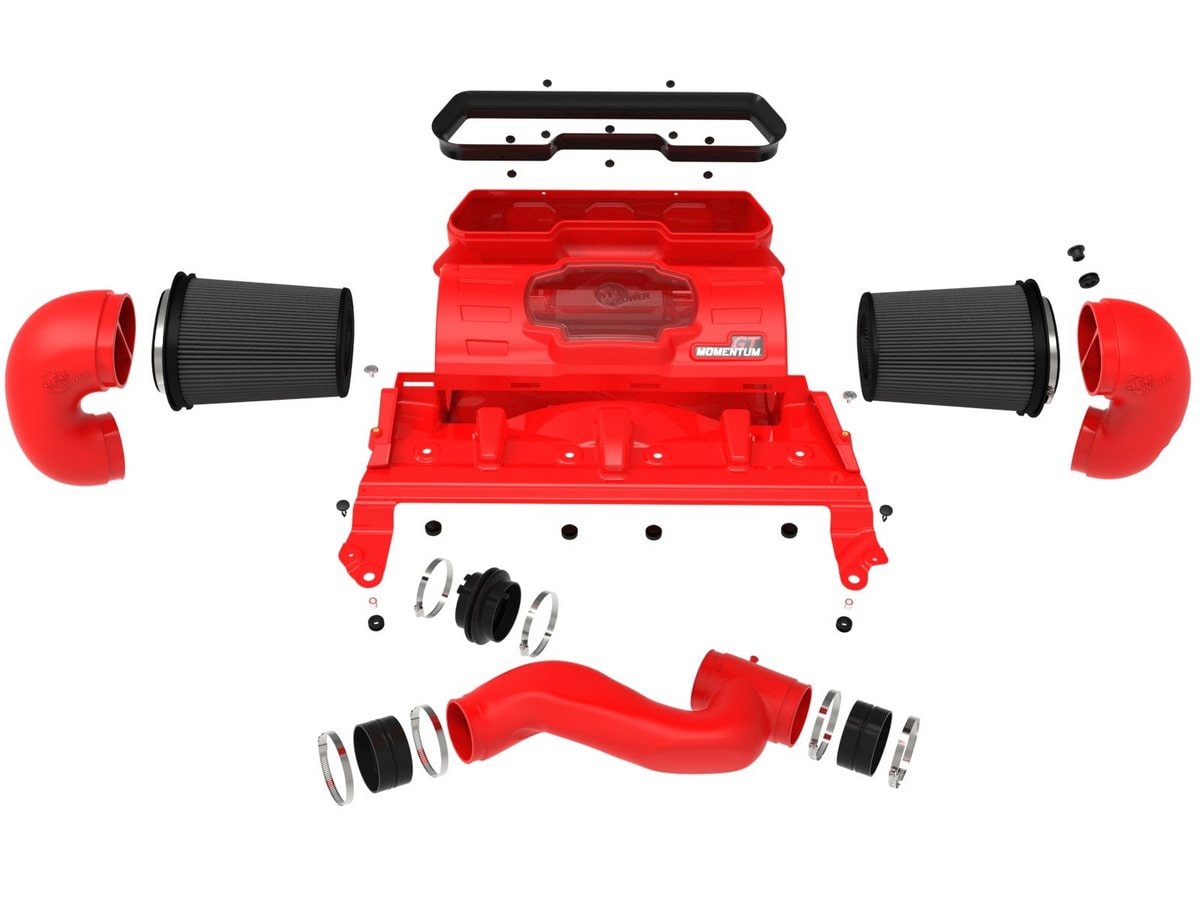 Система холодного впуска Momentum GT, с фильтрами Black Pro 5R, цвет Raising Hell Red для RAM 1500 TRX 2021–2024 V8-6.2L (sc), AFE Power — фото 2