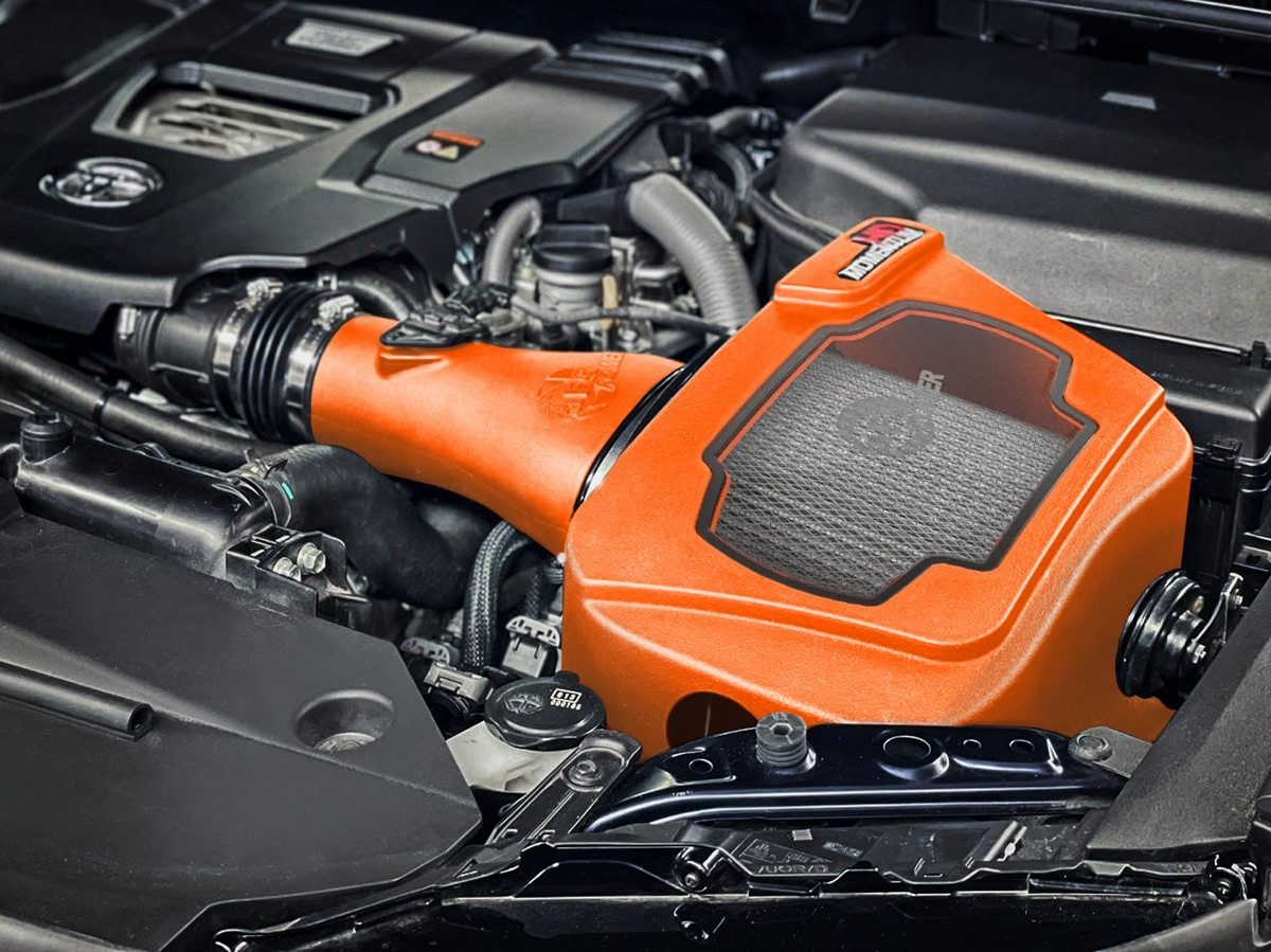 Система холодного впуска Momentum HD Orange Edition, с фильтром Pro DRY S для Toyota Land Cruiser (J300) 2022–2026 V6-3.3L (td), AFE Power — фото 3