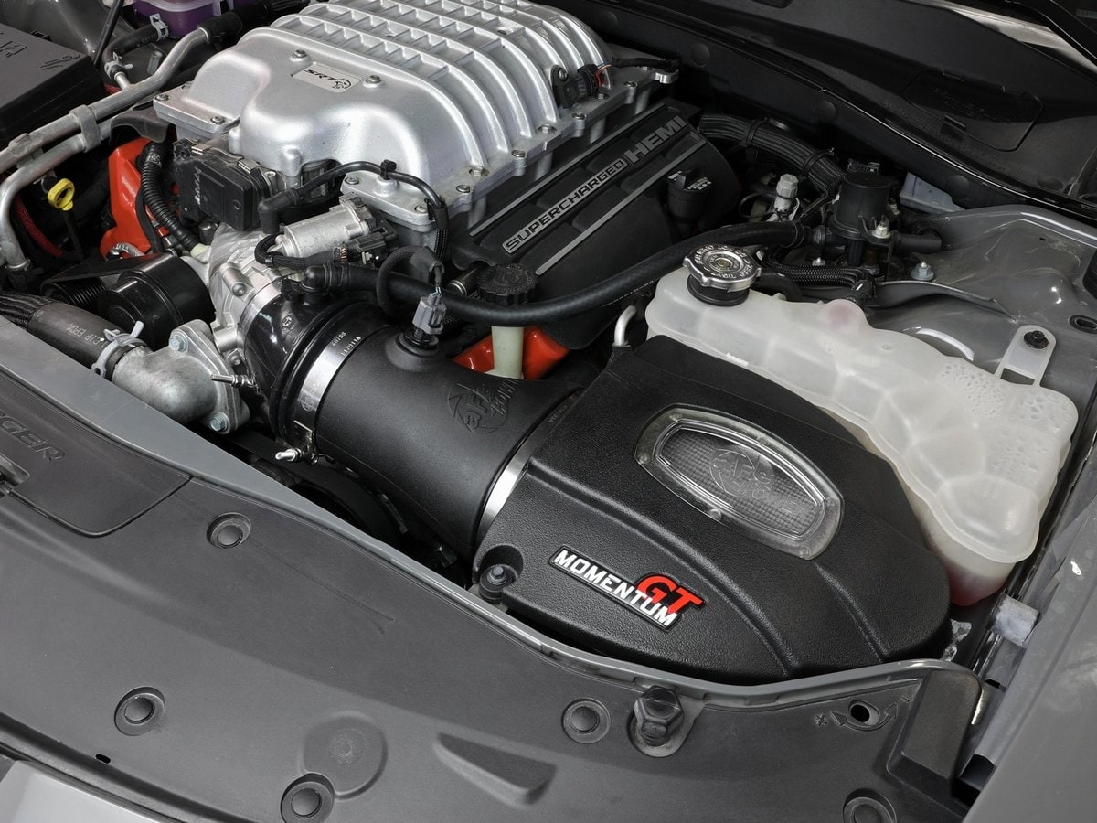 Система холодного впуска Momentum GT, с фильтром Pro DRY S для Dodge Challenger/Charger SRT Hellcat 2017–2023 V8-6.2L (sc) HEMI, AFE Power — фото 3
