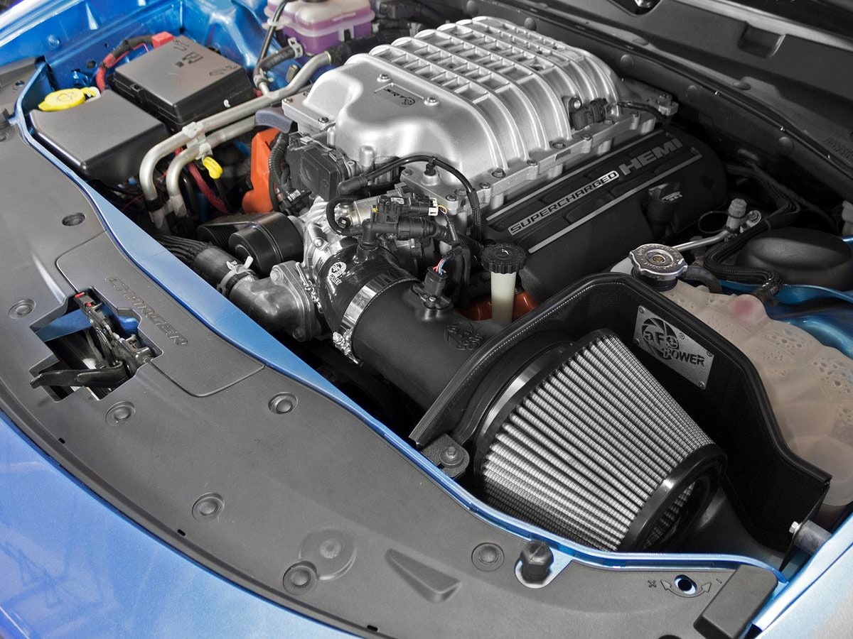 Система холодного впуска Magnum FORCE Stage-2, с фильтром Pro DRY S для Dodge Challenger/Charger SRT Hellcat 2015–2016 V8-6.2L (sc), AFE Power — фото 2